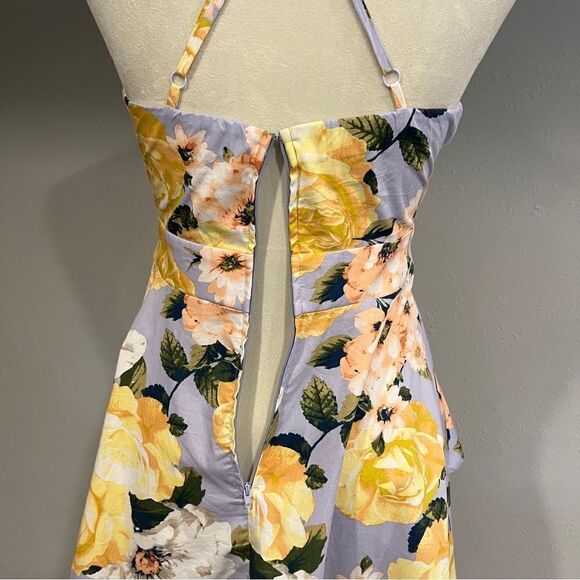 Speechless adjustable straps mini floral halter skater style sundress - Picture 9 of 15